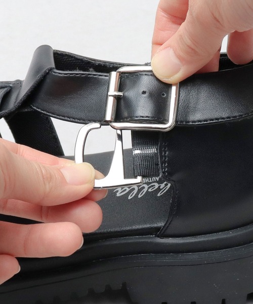 glabella（グラベラ）の「超厚底 タンクソール グルカサンダル / 厚底 フェイクレザーサンダル（サンダル・メンズ・ブラック・L/M/S）」の11枚目の写真