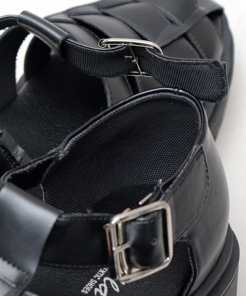 glabella（グラベラ）の「超厚底 タンクソール グルカサンダル / 厚底 フェイクレザーサンダル（サンダル・メンズ・ブラック・L/M/S）」の10枚目の写真