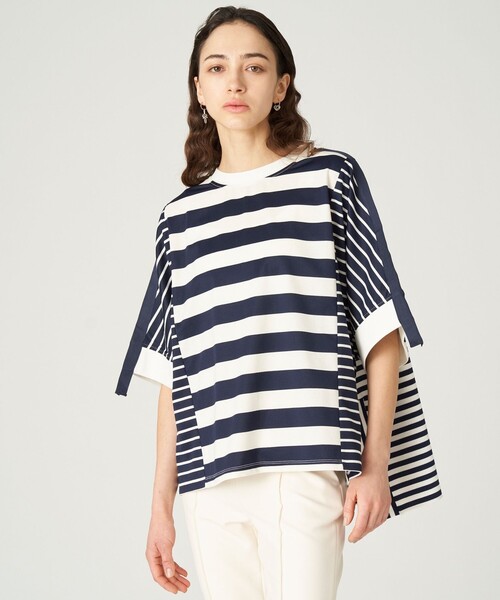 LOVELESS（ラブレス）の「ボーダーフレアプルオーバー（Tシャツ/カットソー・レディース・ネイビー/ブラック・FREE）」の2枚目の写真