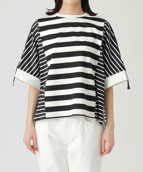 LOVELESS（ラブレス）の「ボーダーフレアプルオーバー（Tシャツ/カットソー・レディース・ネイビー/ブラック・FREE）」の4枚目の写真
