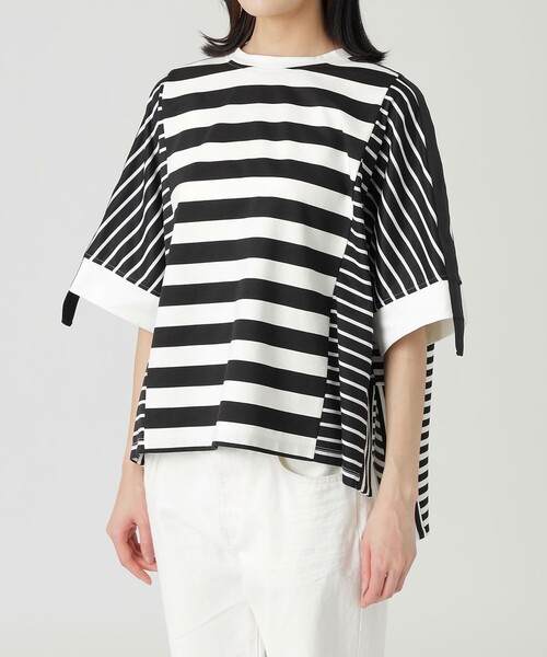 LOVELESS（ラブレス）の「ボーダーフレアプルオーバー（Tシャツ/カットソー・レディース・ネイビー/ブラック・FREE）」の7枚目の写真