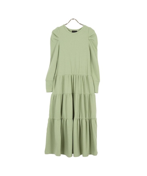 KOBE LETTUCE（コウベレタス）の「[ SAORIさんコラボ ] ワッフルティアードワンピース（ワンピース・レディース・ブラウン/ブラック/アイボリー/オリーブ/パープル系/ブルー・S/M）」の5枚目の写真