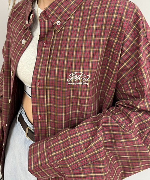 WHO'S WHO gallery（フーズフーギャラリー）の「COOPER FACTチェックビッグシャツ（シャツ/ブラウス・レディース・ブラック/ネイビー/レッド/グリーン・FREE）」の9枚目の写真