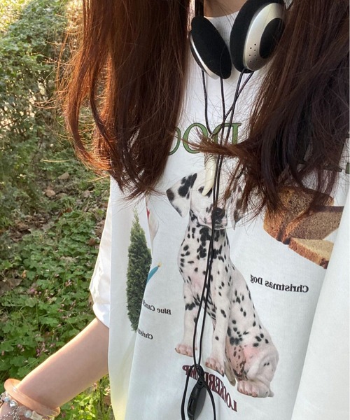 Vipoa(ヴィポア)の「OVERSIZE DOG GRAPHIC HAAPY TEE(Tシャツ/カットソー・レディース・ホワイト・FREE)」の6枚目の写真