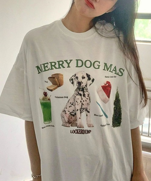 Vipoa(ヴィポア)の「OVERSIZE DOG GRAPHIC HAAPY TEE(Tシャツ/カットソー・レディース・ホワイト・FREE)」の9枚目の写真