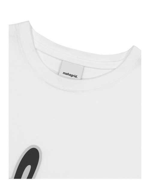 MAHAGRID(マハグリッド)の「『mahagrid/マハグリッド』CURVED LOGO TEE/カーブロゴ 半袖 カットソー(Tシャツ/カットソー・レディース・パープル/ブラック/ホワイト・M/L/XL)」の8枚目の写真