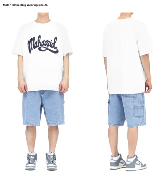 MAHAGRID(マハグリッド)の「『mahagrid/マハグリッド』CURVED LOGO TEE/カーブロゴ 半袖 カットソー(Tシャツ/カットソー・レディース・パープル/ブラック/ホワイト・M/L/XL)」の4枚目の写真