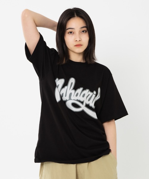MAHAGRID(マハグリッド)の「『mahagrid/マハグリッド』CURVED LOGO TEE/カーブロゴ 半袖 カットソー(Tシャツ/カットソー・レディース・パープル/ブラック/ホワイト・M/L/XL)」の19枚目の写真