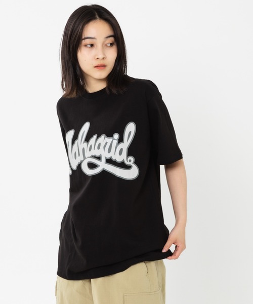 MAHAGRID(マハグリッド)の「『mahagrid/マハグリッド』CURVED LOGO TEE/カーブロゴ 半袖 カットソー(Tシャツ/カットソー・レディース・パープル/ブラック/ホワイト・M/L/XL)」の20枚目の写真