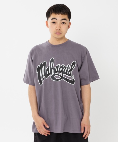 MAHAGRID(マハグリッド)の「『mahagrid/マハグリッド』CURVED LOGO TEE/カーブロゴ 半袖 カットソー(Tシャツ/カットソー・レディース・パープル/ブラック/ホワイト・M/L/XL)」の22枚目の写真