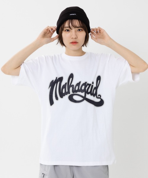 MAHAGRID(マハグリッド)の「『mahagrid/マハグリッド』CURVED LOGO TEE/カーブロゴ 半袖 カットソー(Tシャツ/カットソー・レディース・パープル/ブラック/ホワイト・M/L/XL)」の17枚目の写真