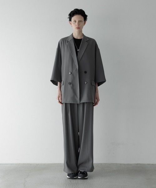 loose shadow check short jacket / ルーズシャドウチェックショート