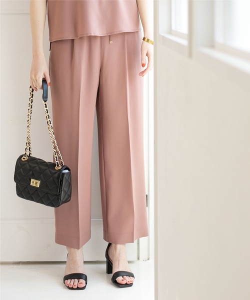 OPAQUE.CLIP（オペークドットクリップ）の「◆≪エマール検証済 洗える≫セットアップ対応 イージーワイドパンツ【洗濯機洗い可/イージーケア/ストレッチ】（その他パンツ・レディース・レンガ/ブラック/サンドベージュ/ライトブルー/ブラウン系その他5/ベビーピンク/ライトグレー・42/38/40/36/34）」の7枚目の写真