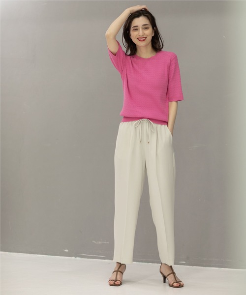 OPAQUE.CLIP（オペークドットクリップ）の「◆≪エマール検証済 洗える≫セットアップ対応 イージーワイドパンツ【洗濯機洗い可/イージーケア/ストレッチ】（その他パンツ・レディース・レンガ/ブラック/サンドベージュ/ライトブルー/ブラウン系その他5/ベビーピンク/ライトグレー・42/38/40/36/34）」の11枚目の写真