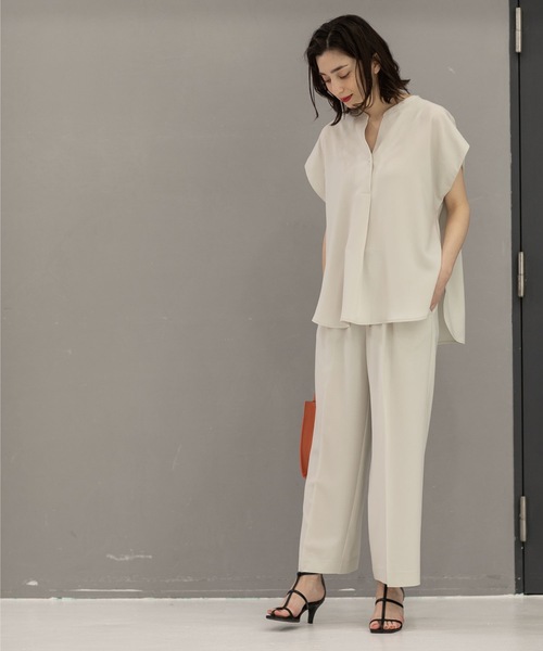 OPAQUE.CLIP（オペークドットクリップ）の「◆≪エマール検証済 洗える≫セットアップ対応 イージーワイドパンツ【洗濯機洗い可/イージーケア/ストレッチ】（その他パンツ・レディース・レンガ/ブラック/サンドベージュ/ライトブルー/ブラウン系その他5/ベビーピンク/ライトグレー・42/38/40/36/34）」の13枚目の写真