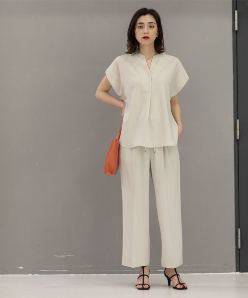 OPAQUE.CLIP（オペークドットクリップ）の「◆≪エマール検証済 洗える≫セットアップ対応 イージーワイドパンツ【洗濯機洗い可/イージーケア/ストレッチ】（その他パンツ・レディース・レンガ/ブラック/サンドベージュ/ライトブルー/ブラウン系その他5/ベビーピンク/ライトグレー・42/38/40/36/34）」の14枚目の写真