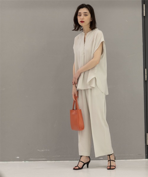 OPAQUE.CLIP（オペークドットクリップ）の「◆≪エマール検証済 洗える≫セットアップ対応 イージーワイドパンツ【洗濯機洗い可/イージーケア/ストレッチ】（その他パンツ・レディース・レンガ/ブラック/サンドベージュ/ライトブルー/ブラウン系その他5/ベビーピンク/ライトグレー・42/38/40/36/34）」の15枚目の写真