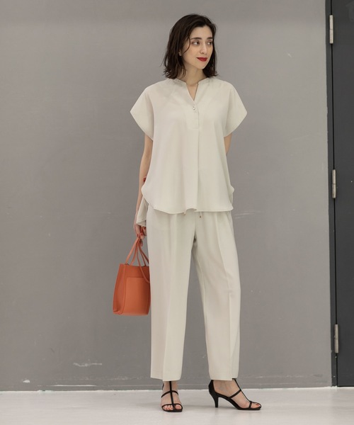 OPAQUE.CLIP（オペークドットクリップ）の「◆≪エマール検証済 洗える≫セットアップ対応 イージーワイドパンツ【洗濯機洗い可/イージーケア/ストレッチ】（その他パンツ・レディース・レンガ/ブラック/サンドベージュ/ライトブルー/ブラウン系その他5/ベビーピンク/ライトグレー・42/38/40/36/34）」の16枚目の写真