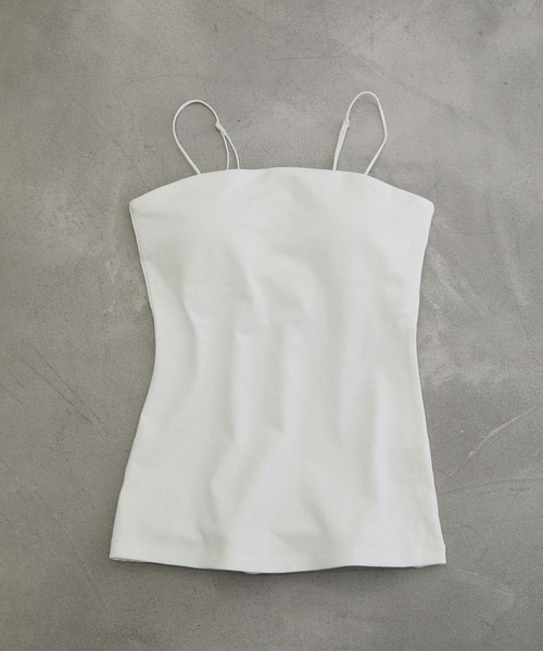 ADAM ET ROPE'(アダムエロペ)の「オーガニックベアキャミソール(キャミソール・レディース・ブラック/ホワイト・FREE)」の2枚目の写真