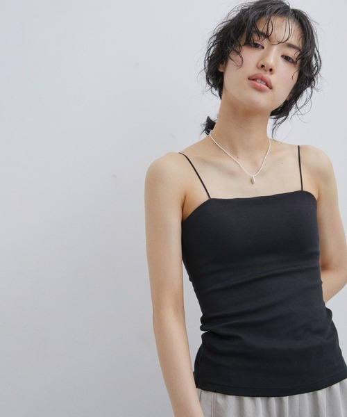 ADAM ET ROPE'(アダムエロペ)の「オーガニックベアキャミソール(キャミソール・レディース・ブラック/ホワイト・FREE)」の15枚目の写真