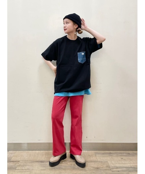 Lee（リー）の「【Lee】デニムポケットＴ（Tシャツ/カットソー・メンズ・ブラック・M/L/XL）」の11枚目の写真