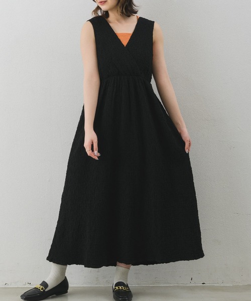 RETRO GIRL（レトロガール）の「ノースリーブOP（ワンピース・レディース・ライトグレー/ブラック/ナチュラル/グリーン・FREE）」の2枚目の写真