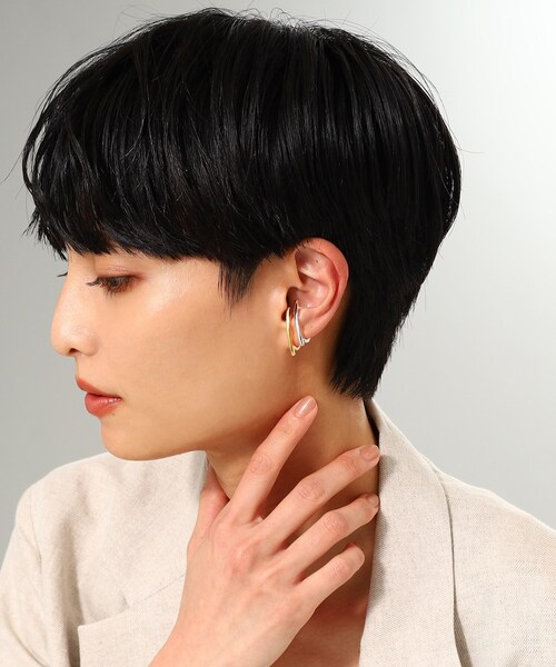 COCOSHNIK(ココシュニック)の「シルバー ソリッドイヤーカフ フラットアーク GP(イヤーカフ・レディース・ホワイト系その他7・00)」の10枚目の写真