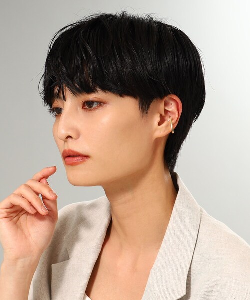 COCOSHNIK(ココシュニック)の「シルバー ソリッドイヤーカフ フラットアーク GP(イヤーカフ・レディース・ホワイト系その他7・00)」の2枚目の写真