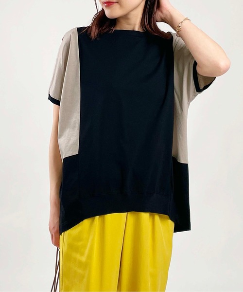 PICCIN(ピッチン)の「配色切替えカットソー(Tシャツ/カットソー・レディース・オフホワイト/ブラック/カーキ・M)」の17枚目の写真