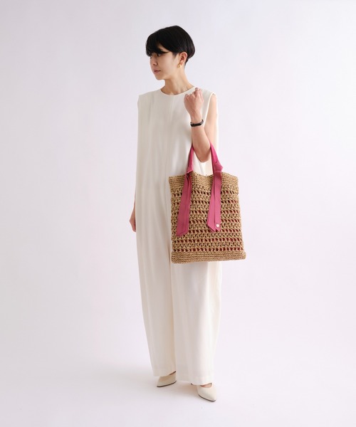 cache cache（カシュ カシュ）の「グログランペーパートート（トートバッグ・レディース・グリーン/ピンク/ブラウン/ブラック・フリー）」の8枚目の写真