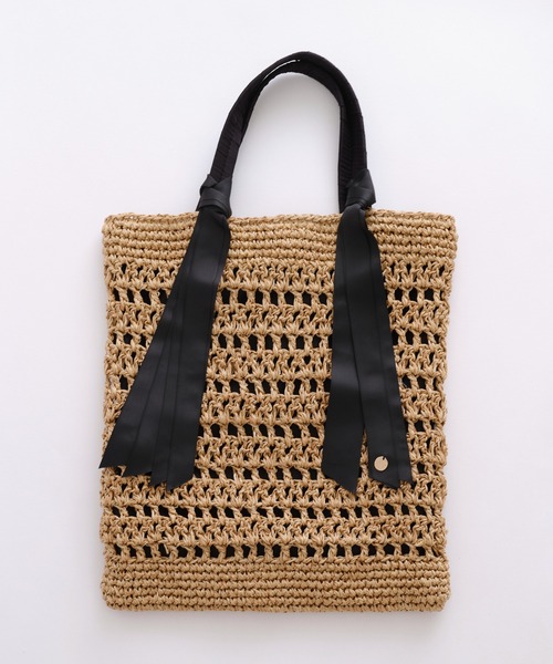 cache cache（カシュ カシュ）の「グログランペーパートート（トートバッグ・レディース・グリーン/ピンク/ブラウン/ブラック・フリー）」の12枚目の写真