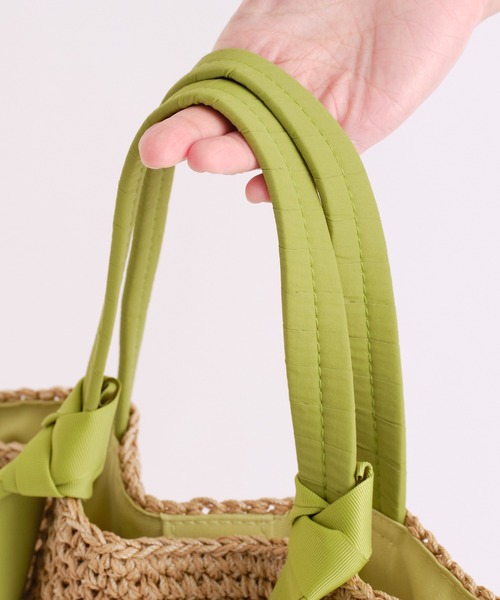 cache cache（カシュ カシュ）の「グログランペーパートート（トートバッグ・レディース・グリーン/ピンク/ブラウン/ブラック・フリー）」の10枚目の写真