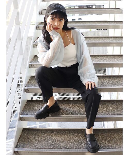 MURUA(ムルーア)の「クロスストラップキャミソール(カップ付き)(Tシャツ/カットソー・レディース・ホワイト/ブラック/ブルー・FREE)」の9枚目の写真