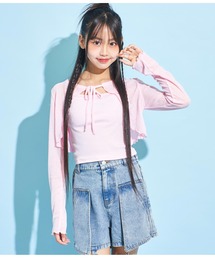 ANAP GｉRL（アナップガール）の「ショートカーデ×キャミソールセット（カーディガン/ボレロ・キッズ）」