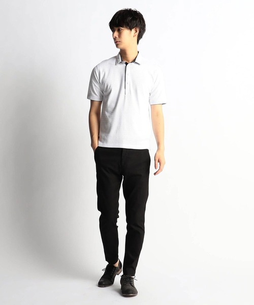 【WEB限定商品】変形針抜ショートレギュラーカラーポロシャツ（ポロシャツ）｜HIDEAWAYS NICOLE（ハイダウェイニコル）