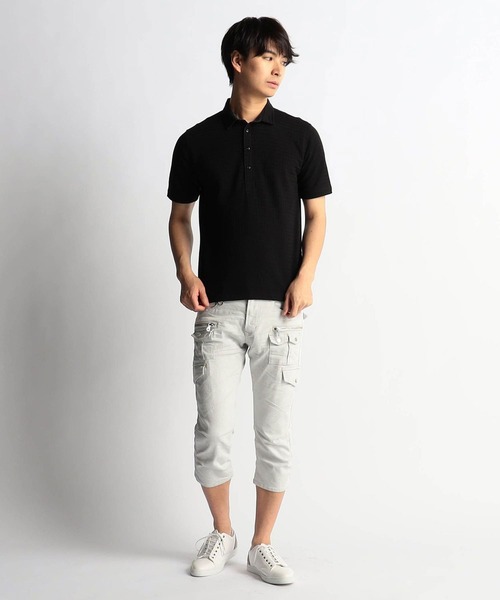 【WEB限定商品】変形針抜ショートレギュラーカラーポロシャツ（ポロシャツ）｜HIDEAWAYS NICOLE（ハイダウェイニコル）