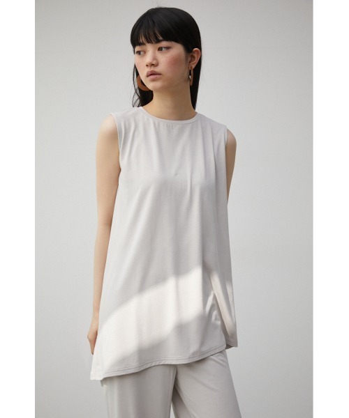 AZUL by moussy（アズールバイマウジー）の「【トライファンクション】 ICE CLEAN SLEEVELESS TOPS/アイスクリーンスリーブレストップス（Tシャツ/カットソー・レディース・ライトグレー/ブラック/ライトグリーン・SMALL/MEDIUM）」の2枚目の写真