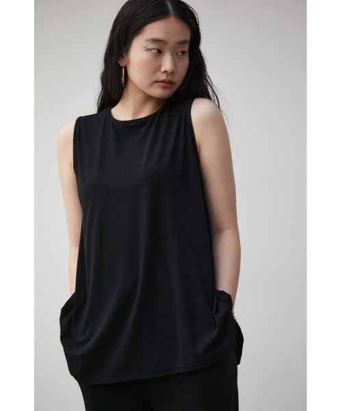 AZUL by moussy（アズールバイマウジー）の「【トライファンクション】 ICE CLEAN SLEEVELESS TOPS/アイスクリーンスリーブレストップス（Tシャツ/カットソー・レディース・ライトグレー/ブラック/ライトグリーン・SMALL/MEDIUM）」の4枚目の写真