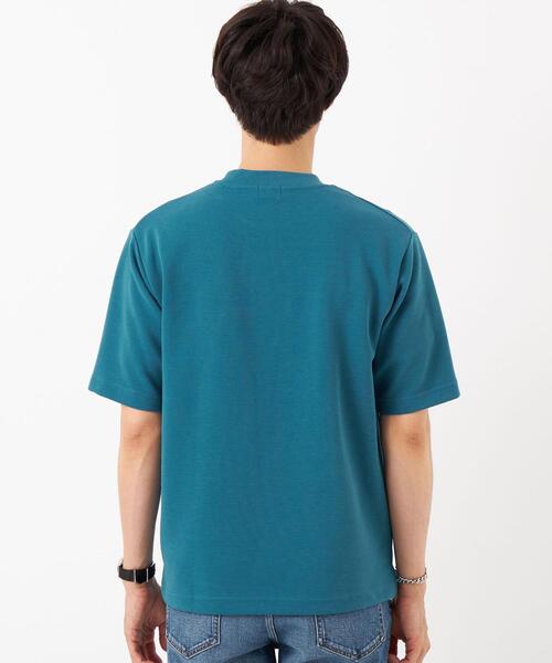 green label relaxing（グリーンレーベルリラクシング）の「GIZAコットン リップル ワイドカラー Tシャツ（Tシャツ/カットソー・メンズ・ターコイズブルー/ホワイト/ライトグレー・L/XL/S/M）」の7枚目の写真