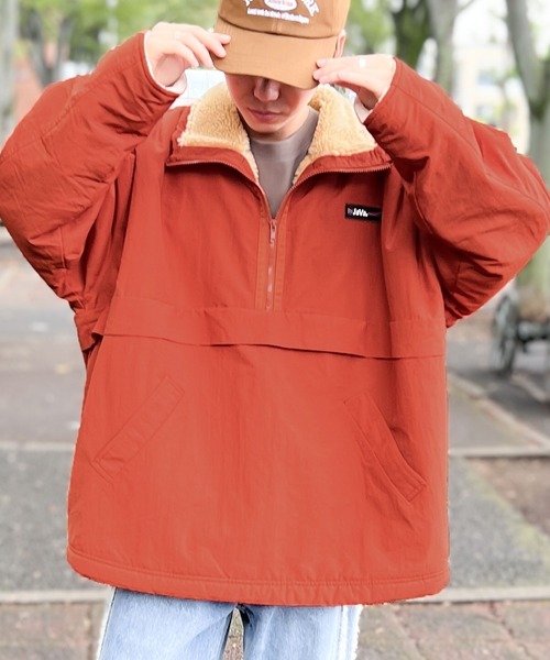 Java（ジャバ）の「《JAVAジャバ 別注》 シーズンスタイルを アップデート。 リバーシブル ハーフジップ ナイロン ボア　オーバーサイズ ブルゾン（ブルゾン・レディース・オレンジ/ベージュ/パープル/ブルーグリーン/ブラック・LARGE/MEDIUM/SMALL/X-LARGE）」の10枚目の写真