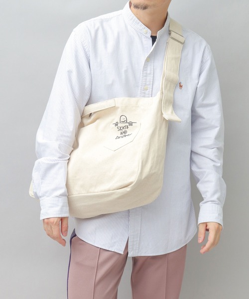 THRASHER（スラッシャー）の「キャンバス ショルダーバッグ ハンドル付き （GONZ・マグロゴ）（ショルダーバッグ・メンズ・オフホワイト/ブラック/ホワイト系その他/ブラック系その他・FREE）」の16枚目の写真