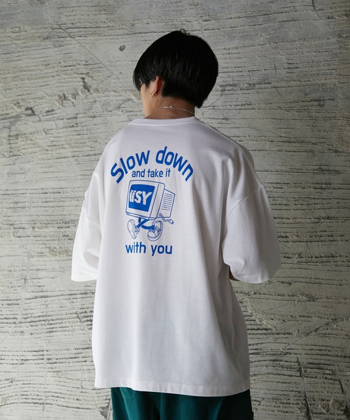 iisy（イージー）の「iisy / TAKE IT iisy POP PCプリントルーズハーフスリーブTシャツ（Tシャツ/カットソー・メンズ・ホワイト/ブラック/ピンク・S/M/L）」の18枚目の写真