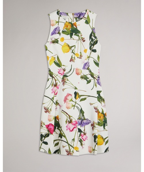 Ted Baker(テッドベーカー)の「RUXANE フラワープリント スケータードレス(ワンピース・レディース・ホワイト・1/2/0/3)」の7枚目の写真