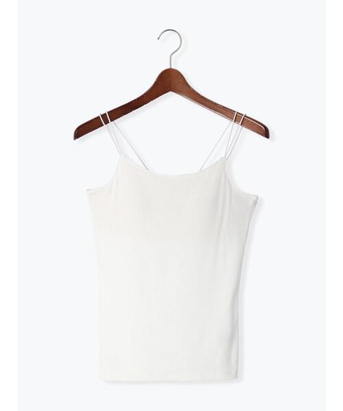 Te chichi TERRASSE（テチチテラス）の「ナローストラップカップ付キャミソール（キャミソール・レディース・モカ/ブラック/オフホワイト・F）」の2枚目の写真