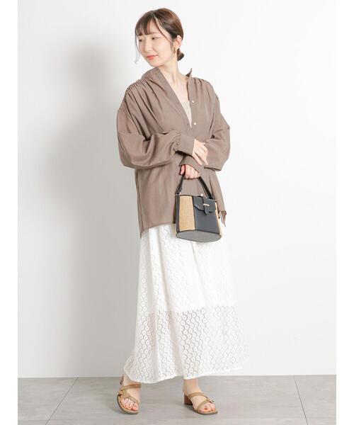 Te chichi TERRASSE（テチチテラス）の「ナローストラップカップ付キャミソール（キャミソール・レディース・モカ/ブラック/オフホワイト・F）」の5枚目の写真