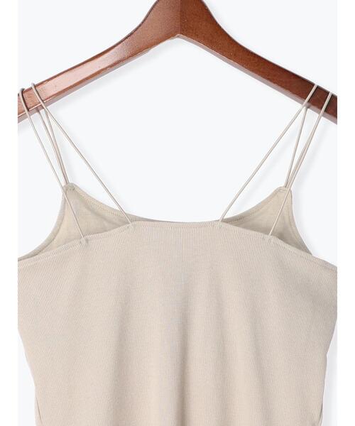 Te chichi TERRASSE（テチチテラス）の「ナローストラップカップ付キャミソール（キャミソール・レディース・モカ/ブラック/オフホワイト・F）」の20枚目の写真