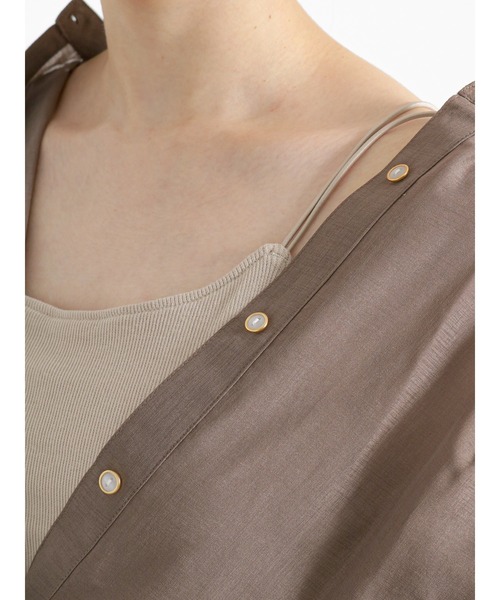 Te chichi TERRASSE（テチチテラス）の「ナローストラップカップ付キャミソール（キャミソール・レディース・モカ/ブラック/オフホワイト・F）」の3枚目の写真