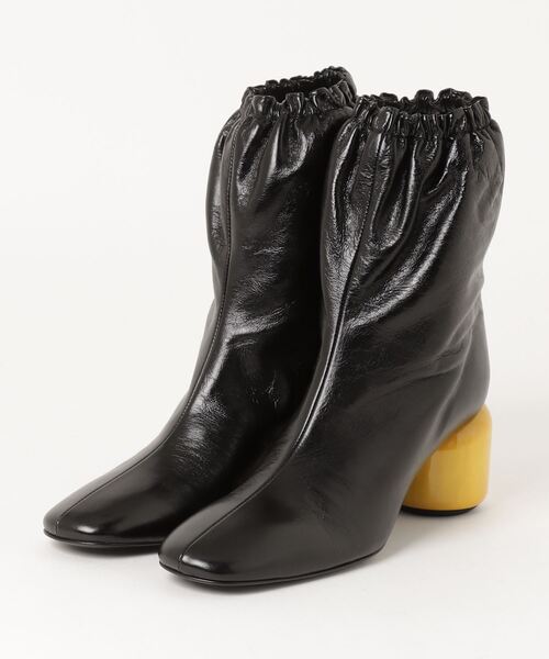 JIL SANDER（ジルサンダー）の「JIL SANDER NIKKI 411 MILITARE+HEEL GIALLO（ブーツ・レディース・ブラック・36/38/37/39）」の4枚目の写真