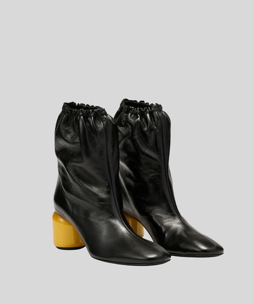 JIL SANDER（ジルサンダー）の「JIL SANDER NIKKI 411 MILITARE+HEEL GIALLO（ブーツ・レディース・ブラック・36/38/37/39）」の5枚目の写真
