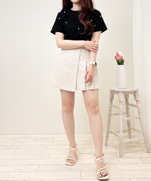 INGNI(イング)の「ラインストーン付Tシャツ(Tシャツ/カットソー・レディース・ライトブルー/ブラック/オフホワイト・M)」の21枚目の写真